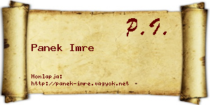 Panek Imre névjegykártya